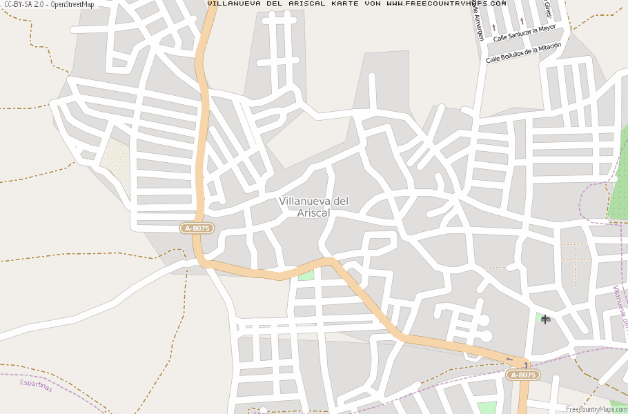Karte Von Villanueva del Ariscal Spanien
