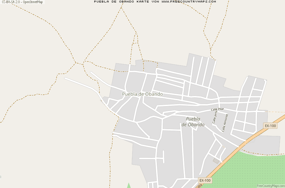Karte Von Puebla de Obando Spanien