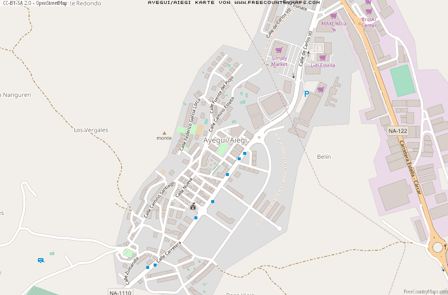 Karte Von Ayegui/Aiegi Spanien