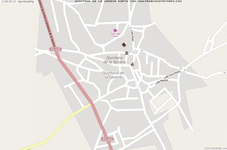 Karte Von Quintana de la Serena Spanien