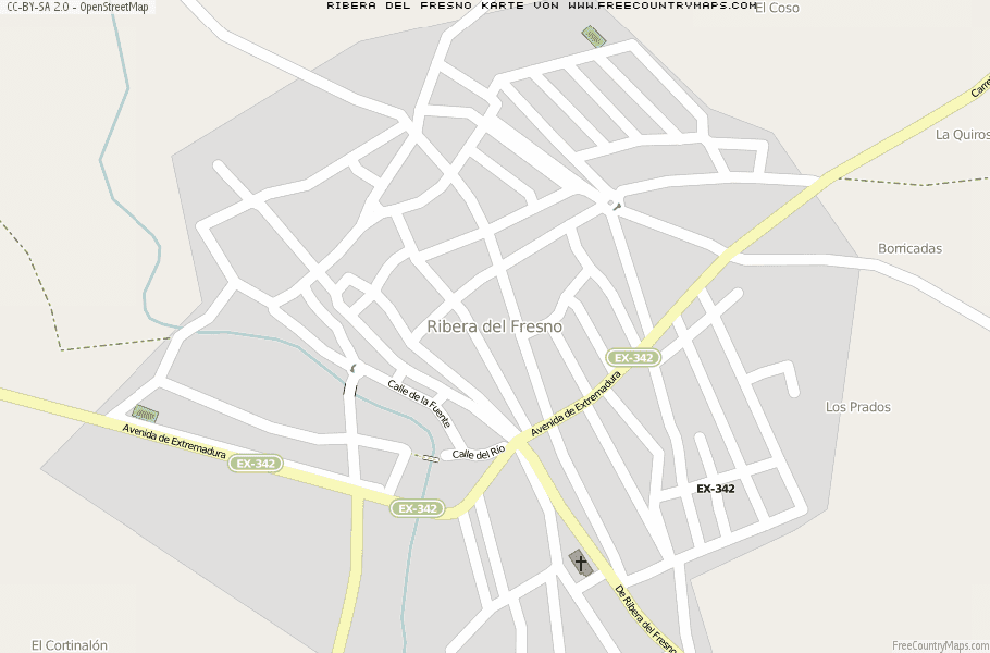 Karte Von Ribera del Fresno Spanien