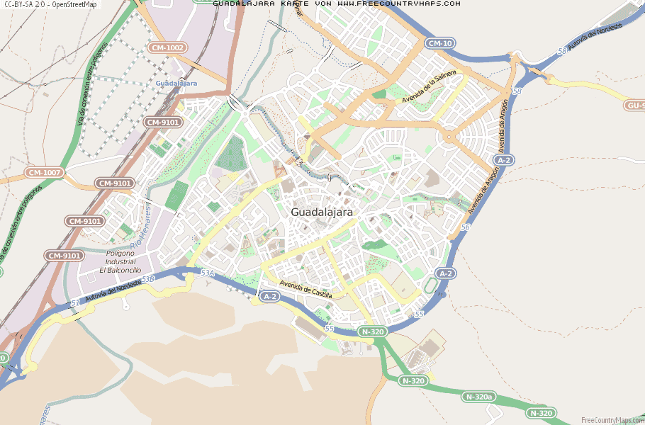 Karte Von Guadalajara Spanien