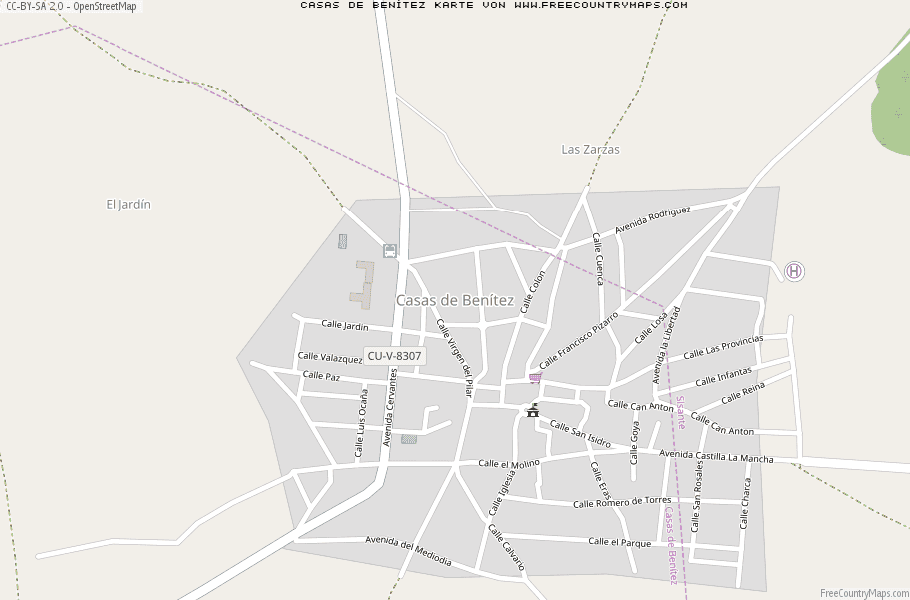Karte Von Casas de Benítez Spanien