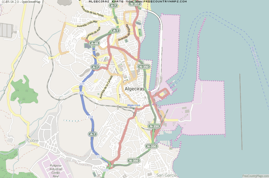 Karte Von Algeciras Spanien