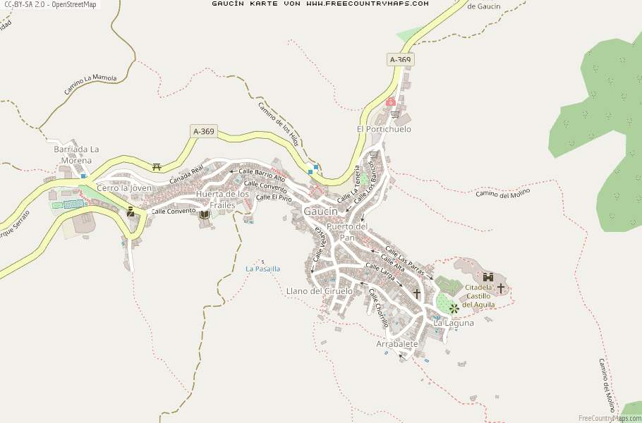 Karte Von Gaucín Spanien