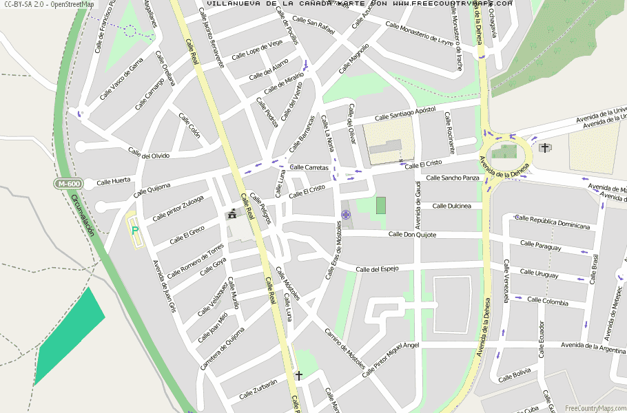 Karte Von Villanueva de la Cañada Spanien