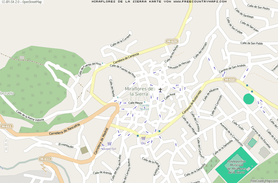 Karte Von Miraflores de la Sierra Spanien
