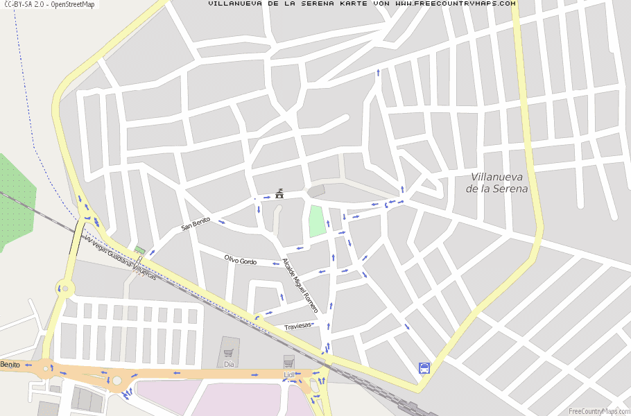 Karte Von Villanueva de la Serena Spanien
