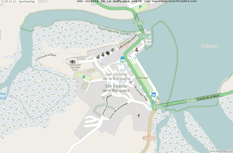 Karte Von San Vicente de la Barquera Spanien