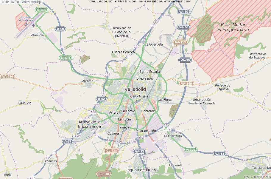 Karte Von Valladolid Spanien
