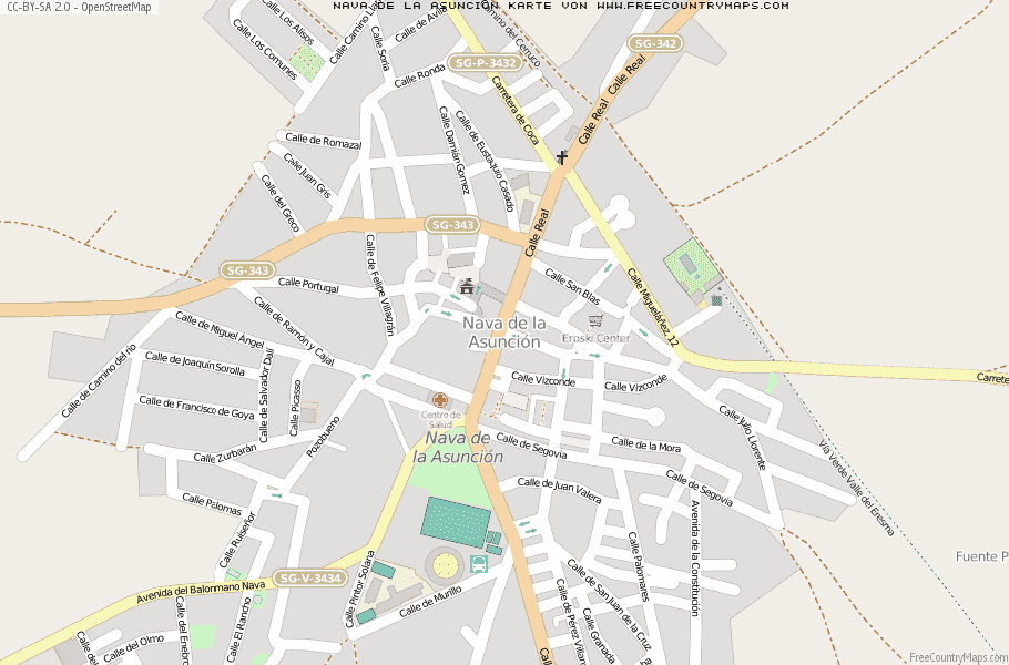 Karte Von Nava de la Asunción Spanien