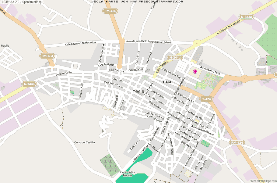 Karte Von Yecla Spanien