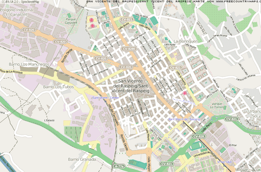 Karte Von San Vicente del Raspeig/Sant Vicent del Raspeig Spanien
