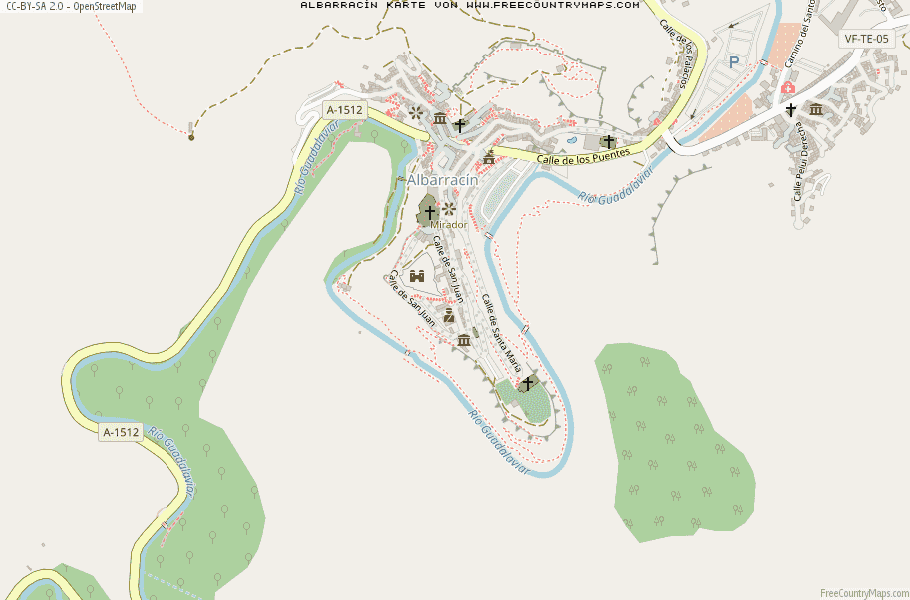 Karte Von Albarracín Spanien