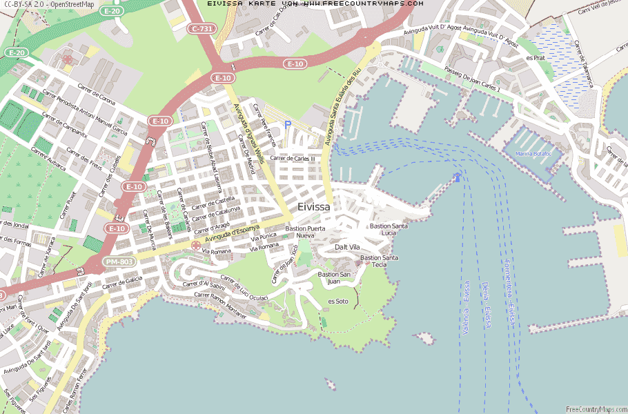 Karte Von Eivissa Spanien