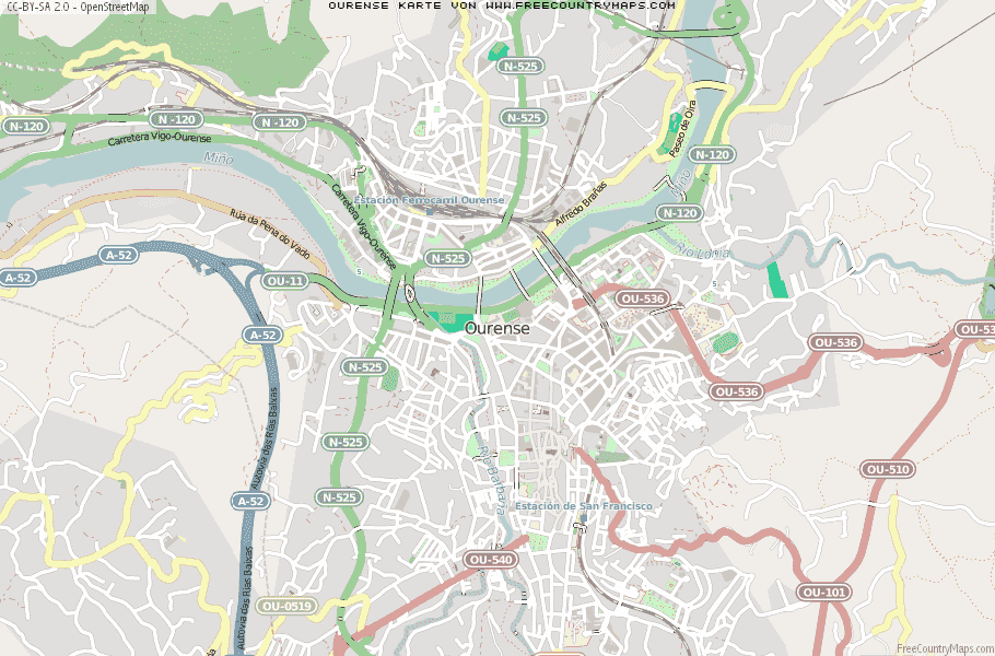 Karte Von Ourense Spanien