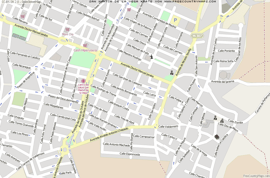Karte Von San Martín de la Vega Spanien