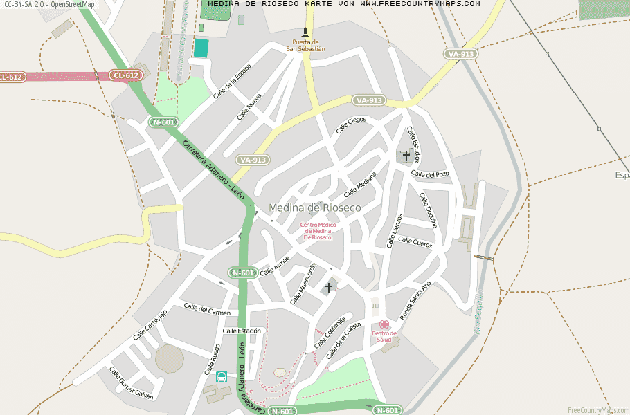 Karte Von Medina de Rioseco Spanien