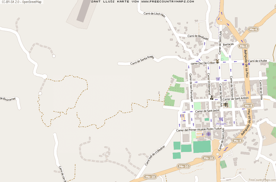 Karte Von Sant Lluís Spanien