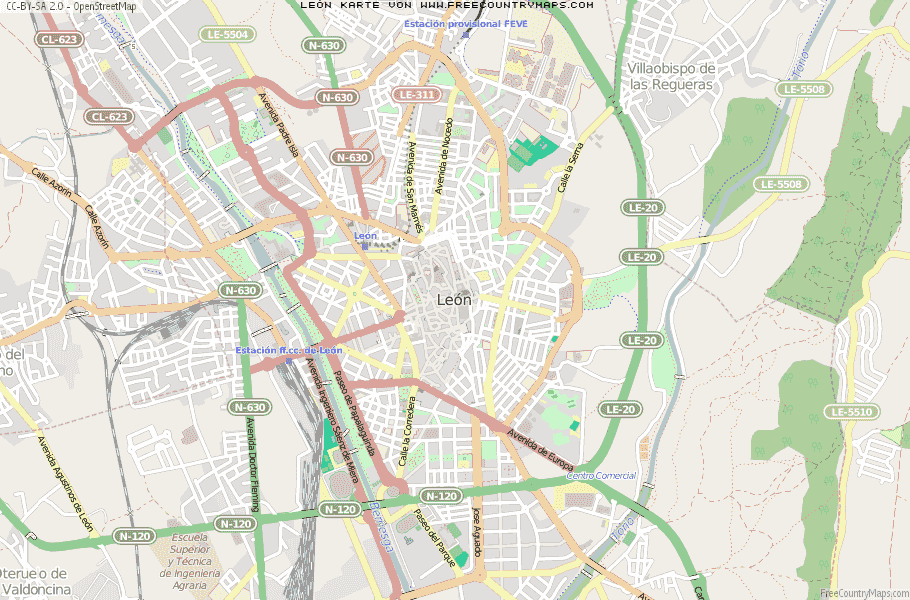 Karte Von León Spanien