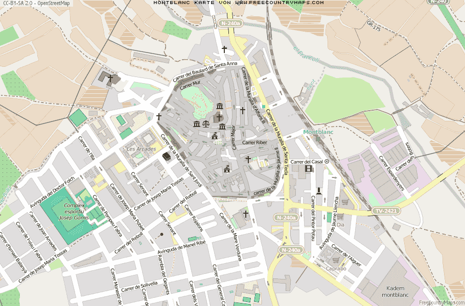 Karte Von Montblanc Spanien