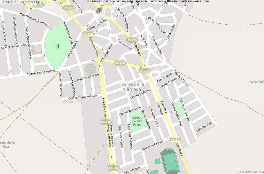 Karte Von Torres de la Alameda Spanien