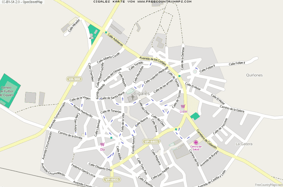 Karte Von Cigales Spanien
