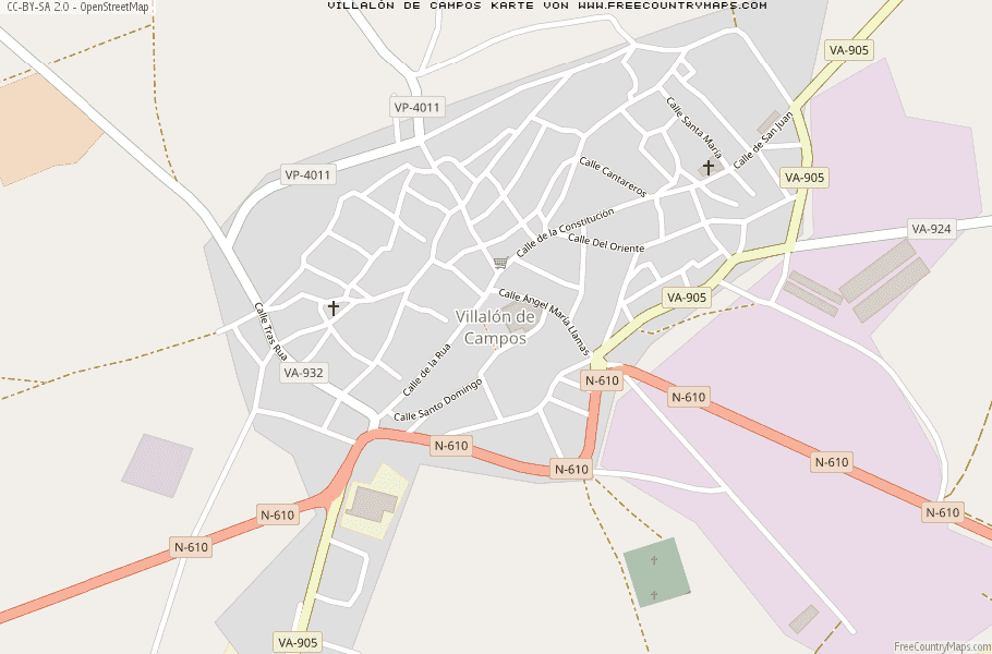 Karte Von Villalón de Campos Spanien