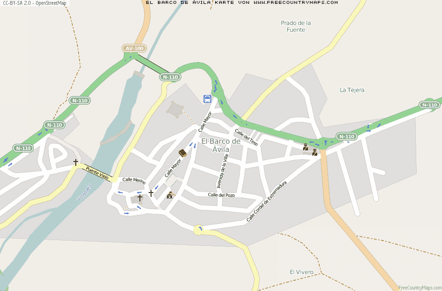Karte Von El Barco de Ávila Spanien