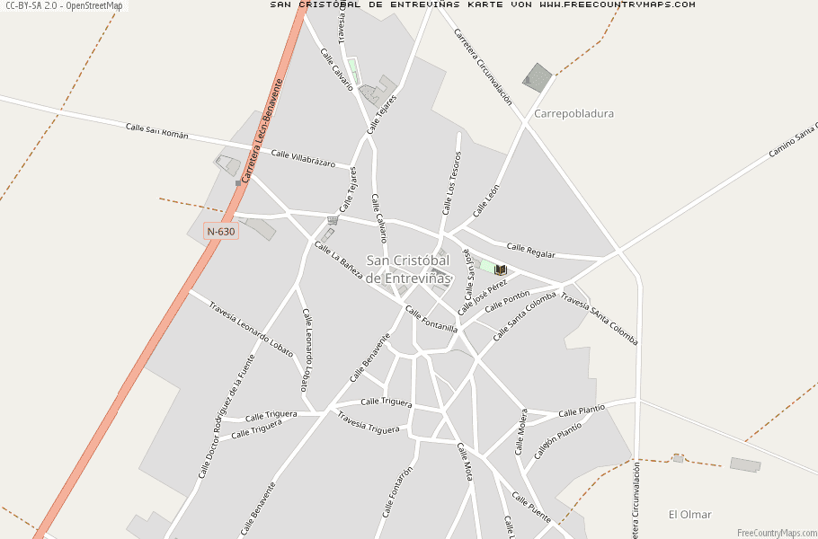 Karte Von San Cristóbal de Entreviñas Spanien