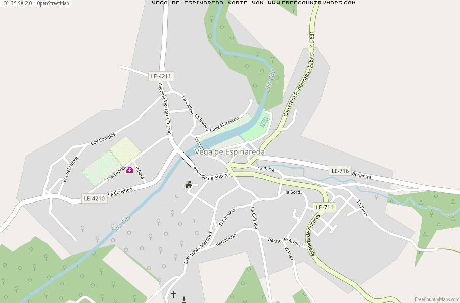 Karte Von Vega de Espinareda Spanien
