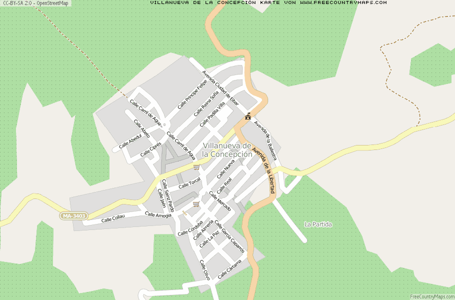 Karte Von Villanueva de la Concepción Spanien