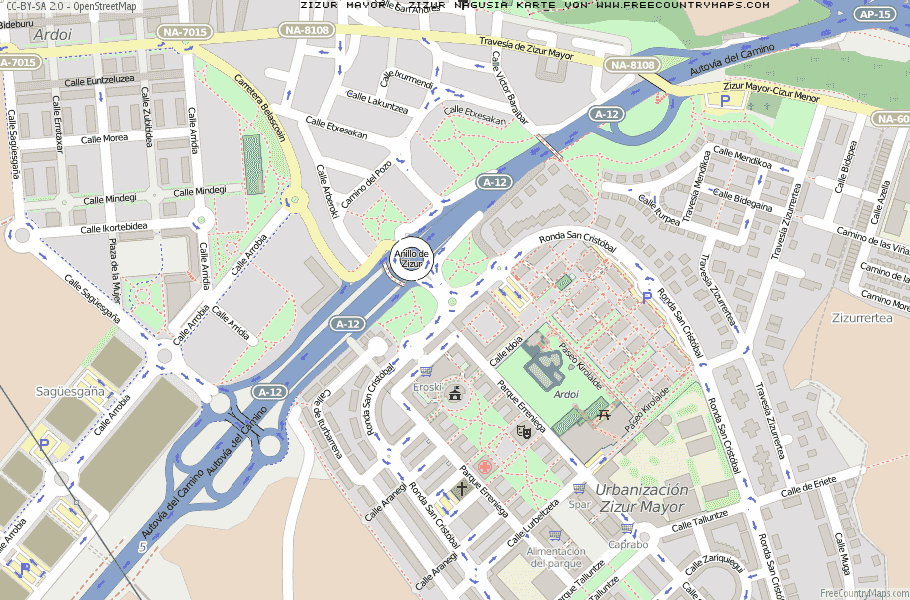 Karte Von Zizur Mayor / Zizur Nagusia Spanien
