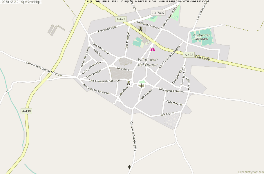 Karte Von Villanueva del Duque Spanien