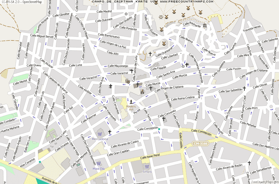 Karte Von Campo de Criptana Spanien