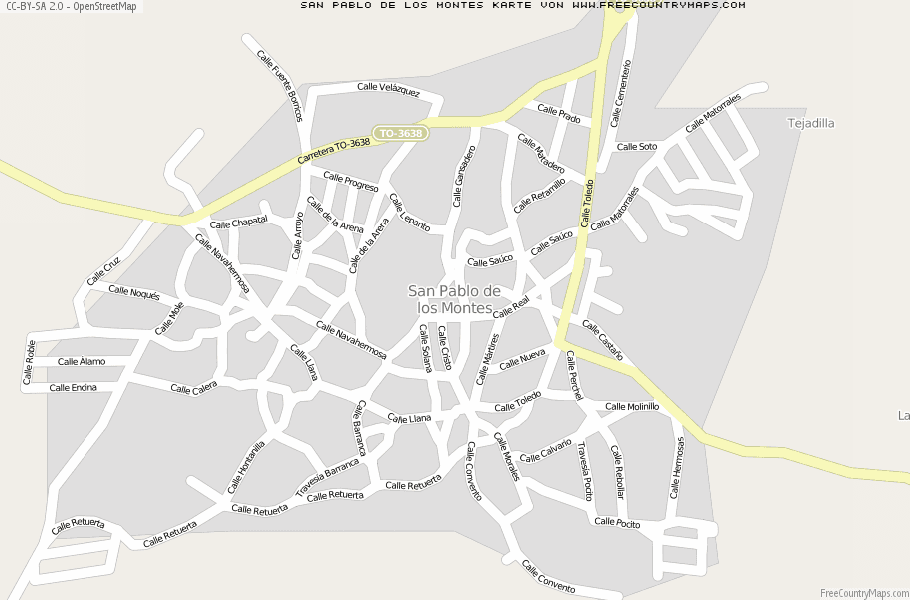Karte Von San Pablo de los Montes Spanien