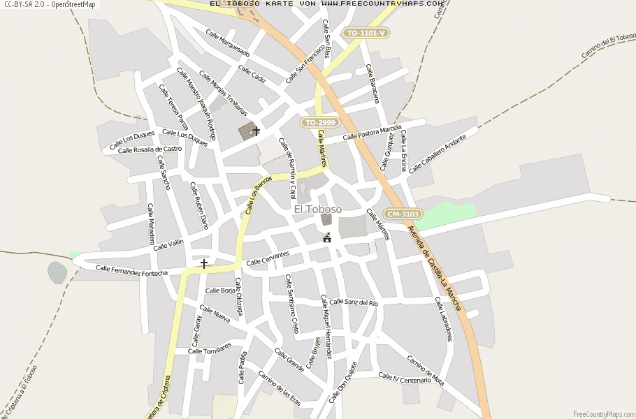 Karte Von El Toboso Spanien