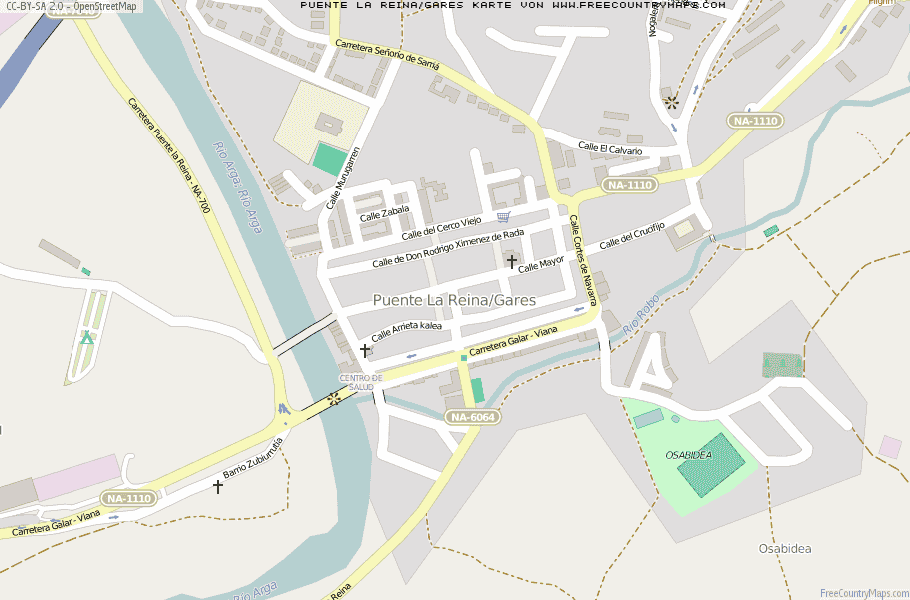 Karte Von Puente La Reina/Gares Spanien