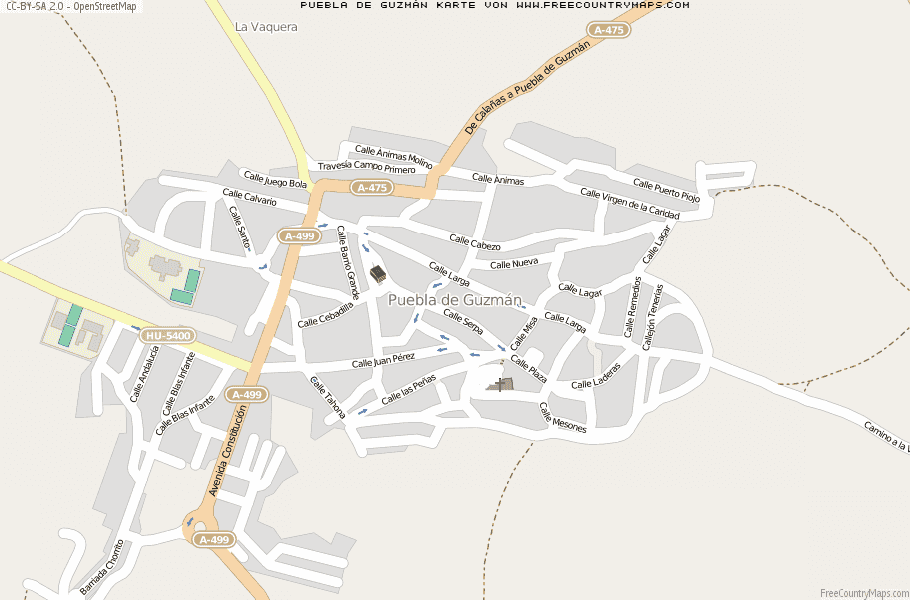 Karte Von Puebla de Guzmán Spanien