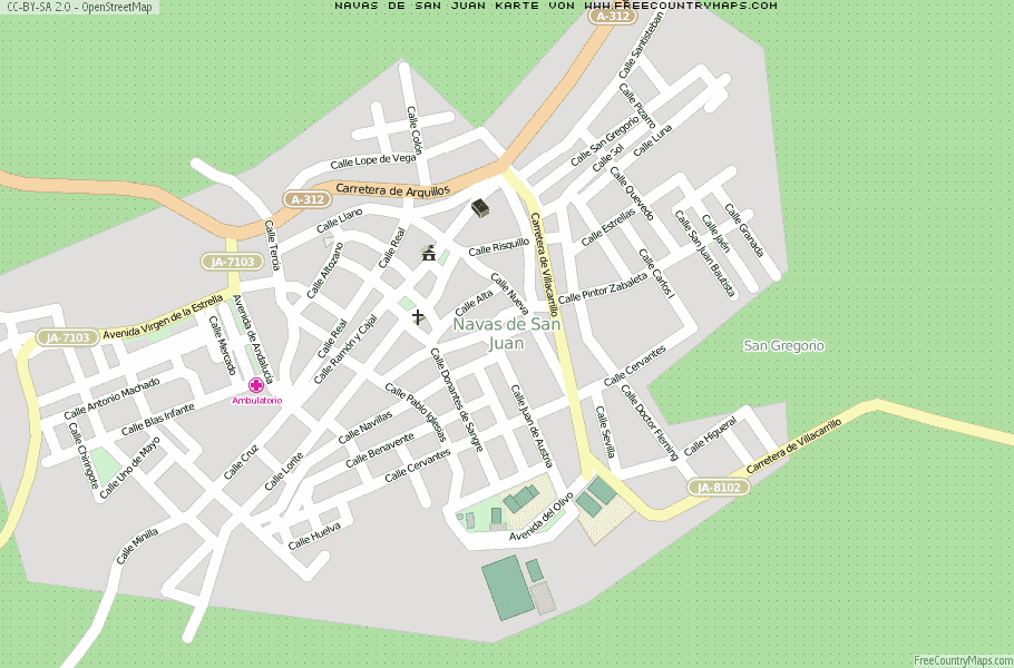Karte Von Navas de San Juan Spanien