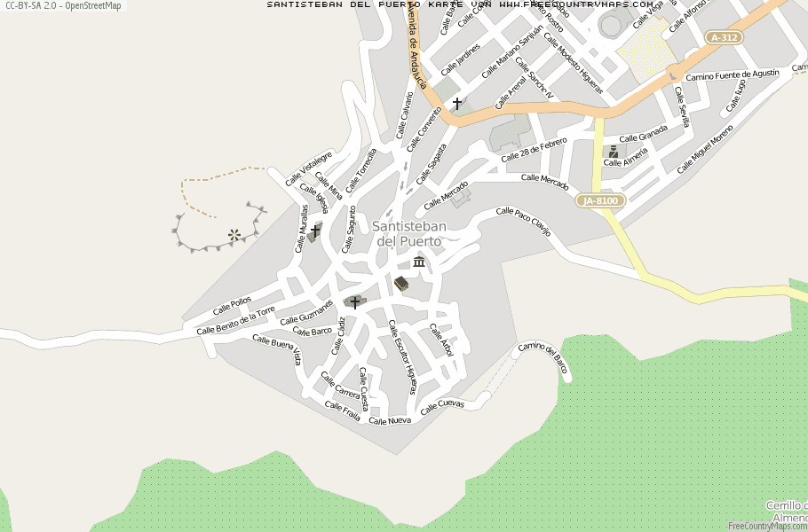 Karte Von Santisteban del Puerto Spanien