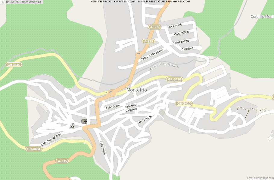 Karte Von Montefrío Spanien