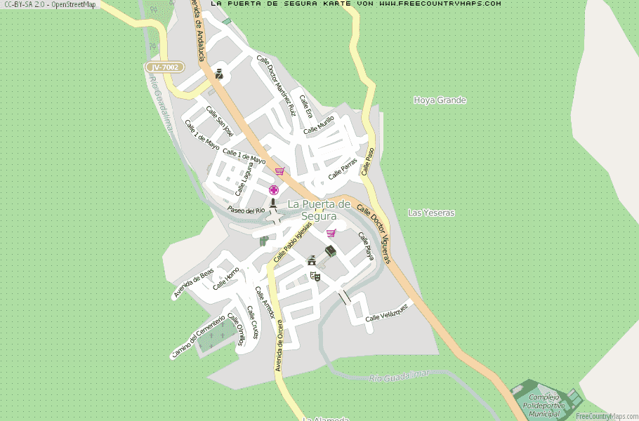 Karte Von La Puerta de Segura Spanien