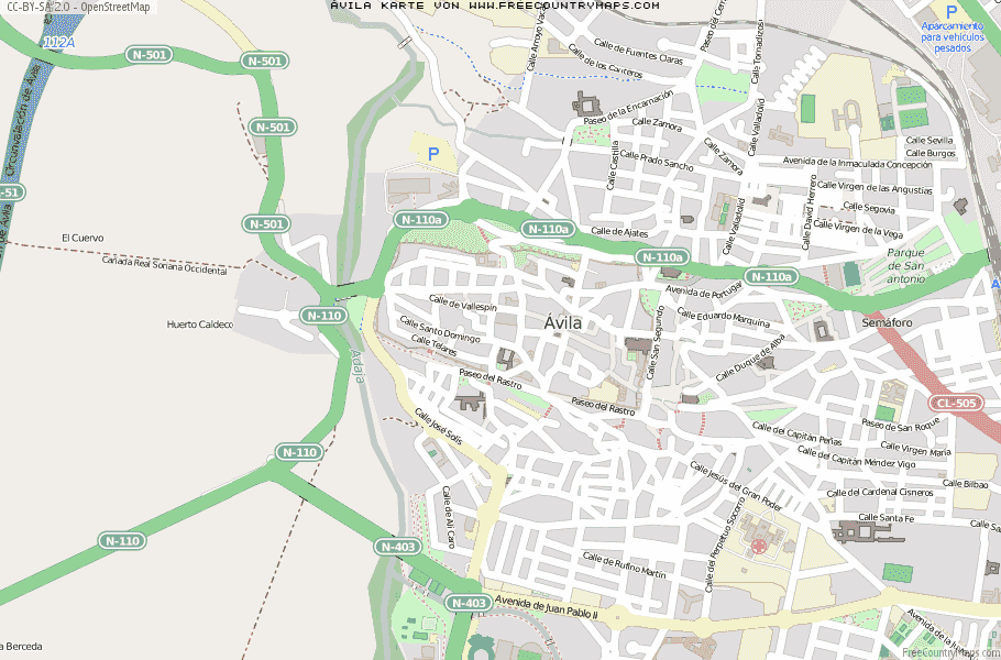 Karte Von Ávila Spanien