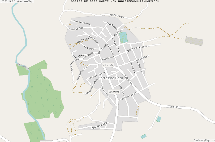 Karte Von Cortes de Baza Spanien