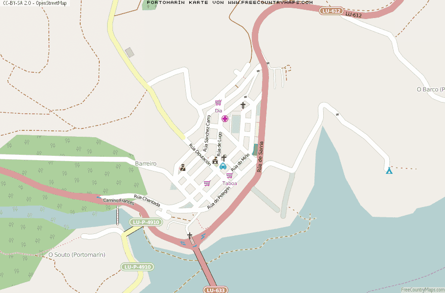 Karte Von Portomarín Spanien