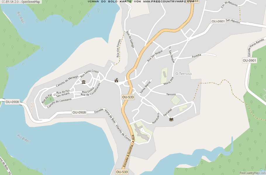 Karte Von Viana do Bolo Spanien