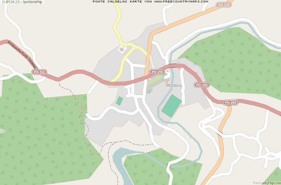 Karte Von Ponte Caldelas Spanien