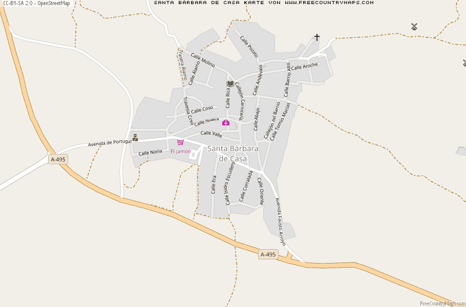 Karte Von Santa Bárbara de Casa Spanien