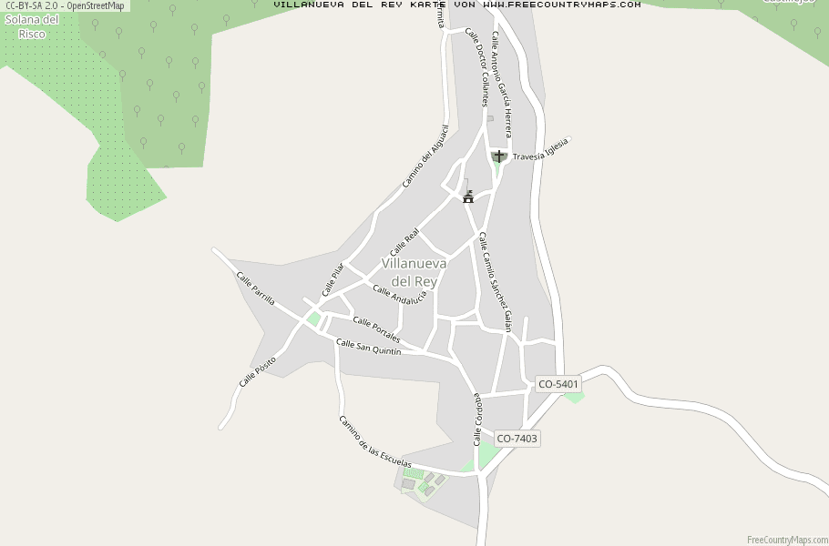 Karte Von Villanueva del Rey Spanien